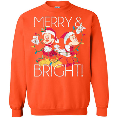Disney Mickey Mouse T-shirt Merry And Bright Christmas Orange