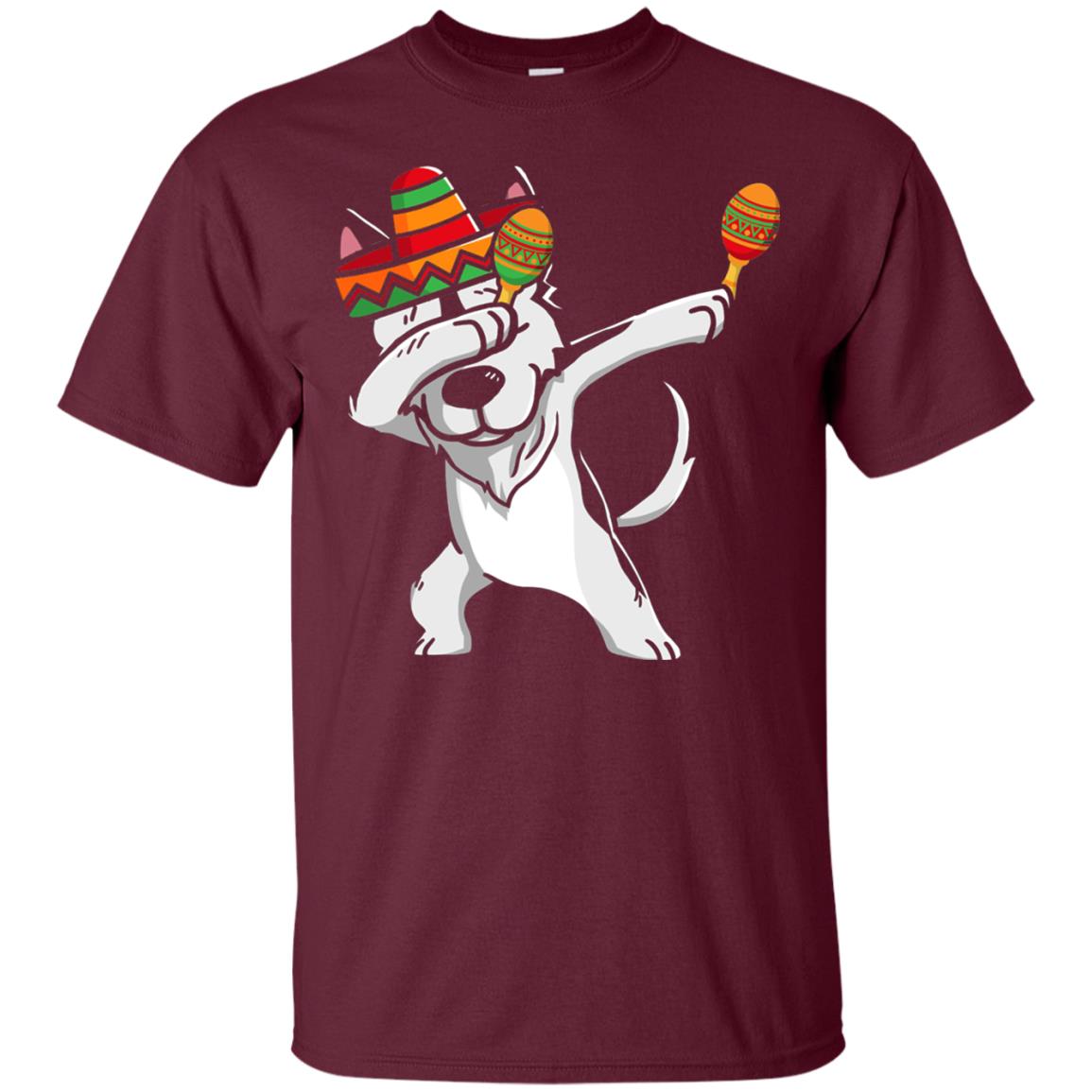 Dabbing Husky Funny Cinco De Mayo T-shirt Maroon