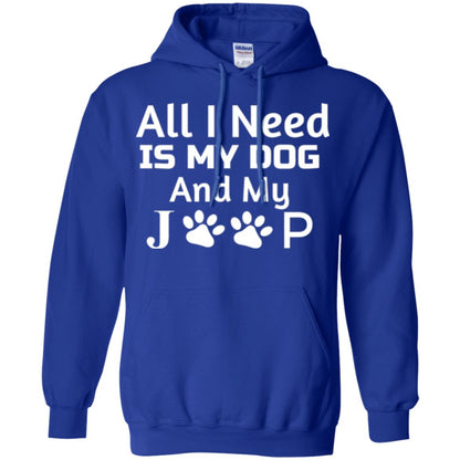Dog Lovers T-shirt All I Need Is My Dog And My Jeep Royal