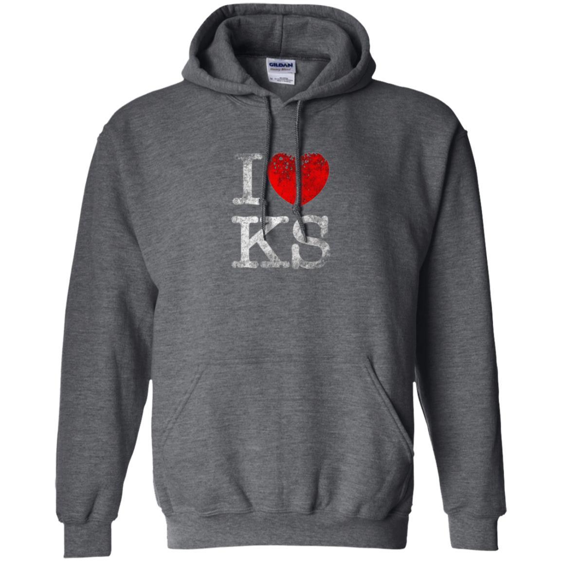 I Love Kansas T-shirt Dark Heather