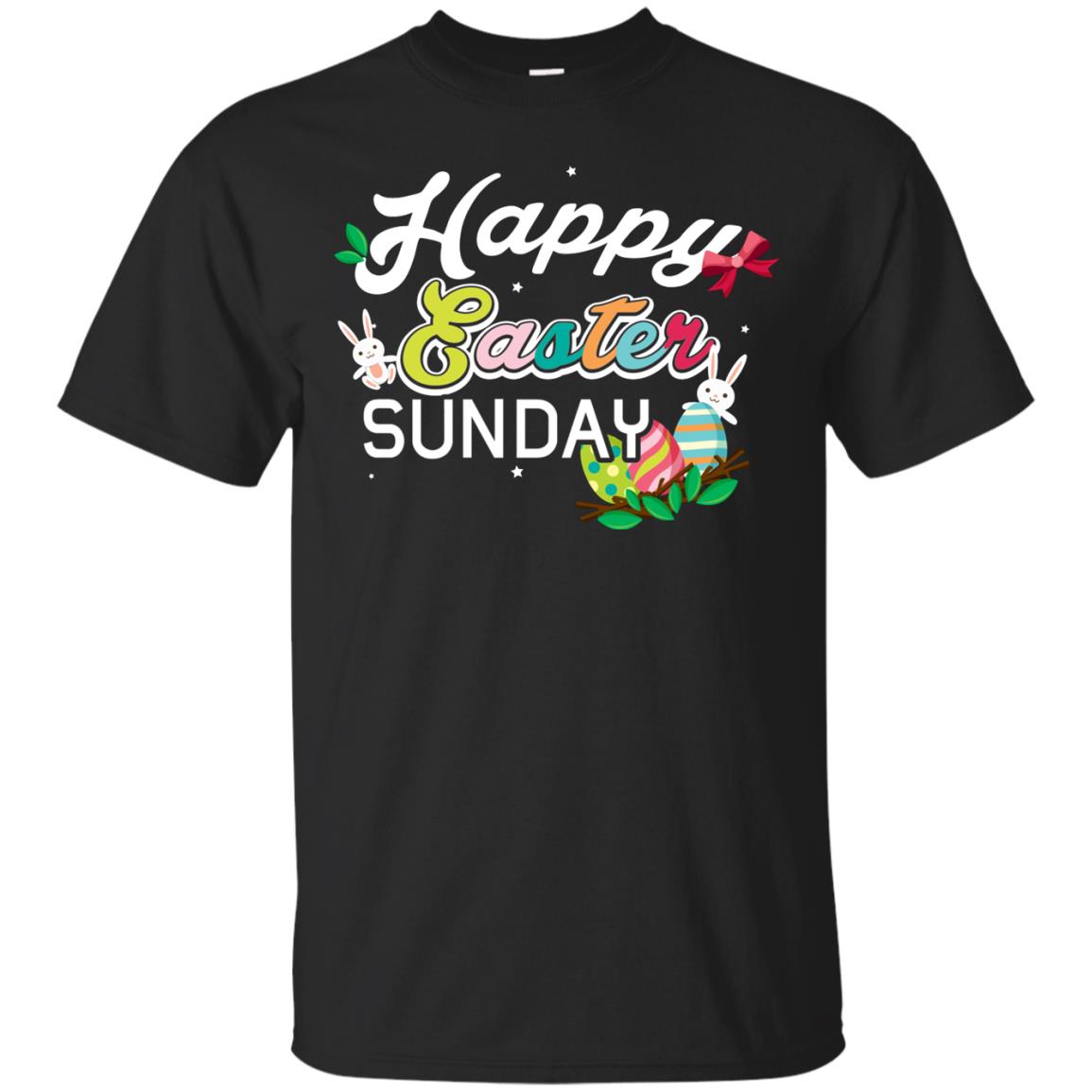 Christian T-shirt Happy Easter Sunday Black