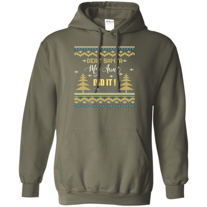 Christmas T-shirt Dear Santa My Aunt Did It Military Green