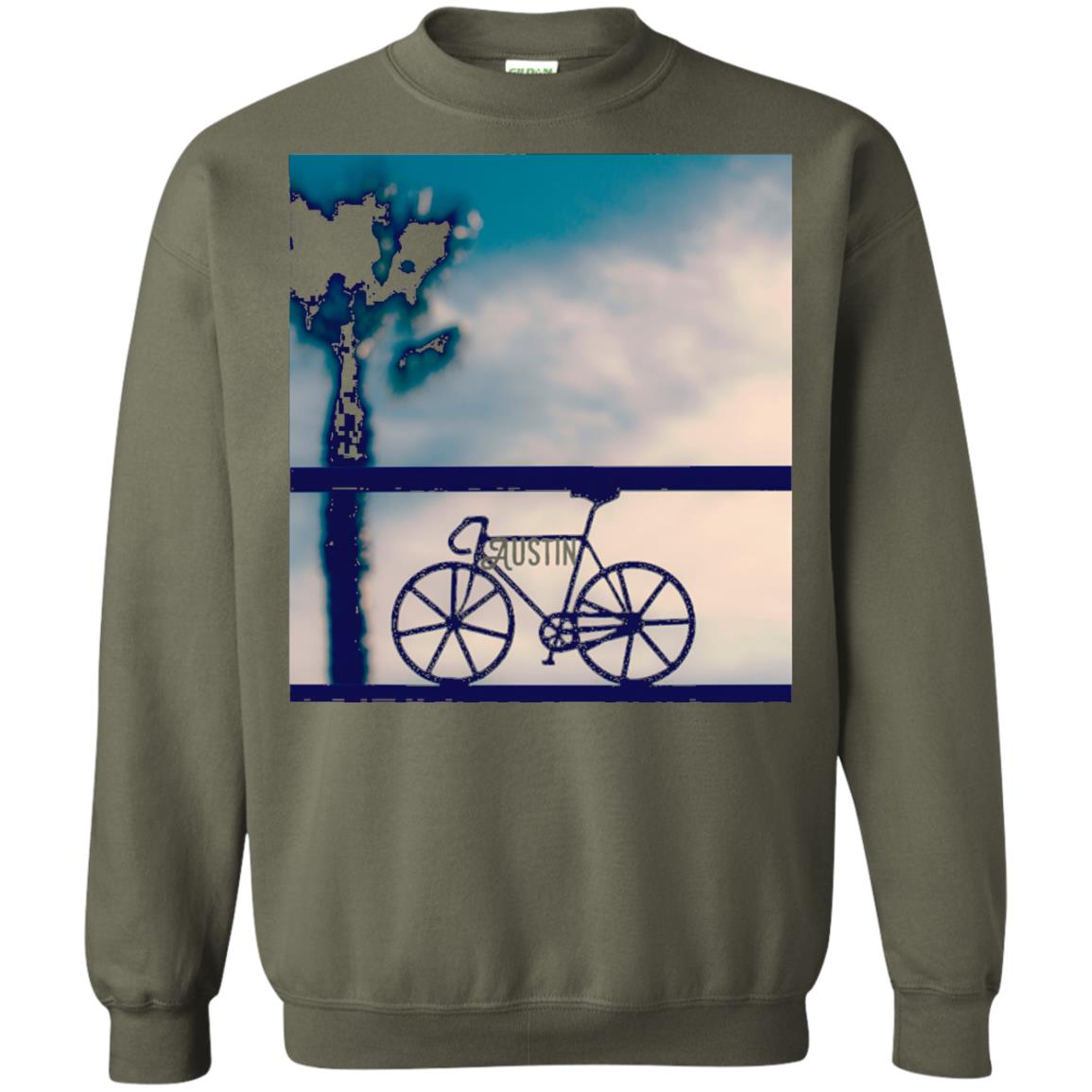 Biking In Austin T-shirt Military Green