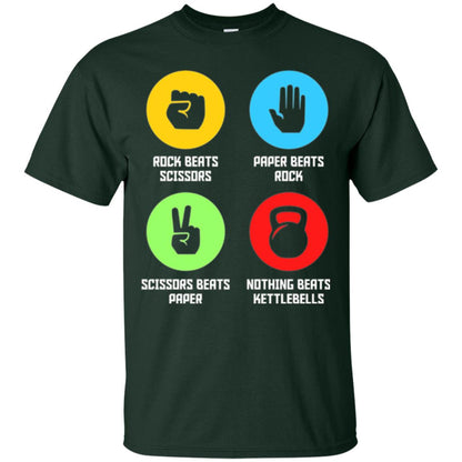 Fitness Gym Sports T-shirt Funny Nothing Beats Kettlebells Forest