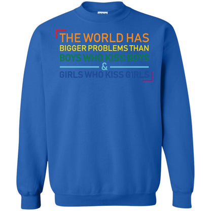 The World Has Bigger Problems Than Boys Who Kiss Boys Girls Who Kiss Girls Shirt Royal