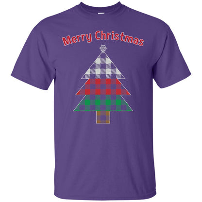 Unique Buffalo Plaid Tree Christmas Matching Pajama T-Shirt Purple