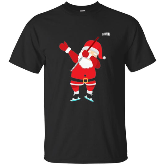 Christmas T-shirt Santa Claus Dabbing Hockey Black
