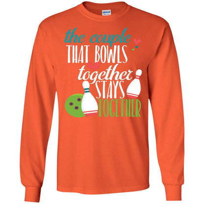 Bowler Shirt The Couple That Bowls Together Stay Together Orange