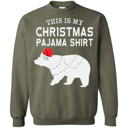 Polar Bear T-shirt This Is My Christmas Pajama Military Green