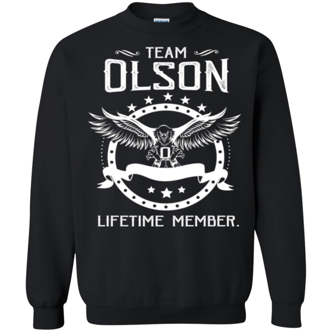 Family T-shirt Team Olson Lifetime Member Black
