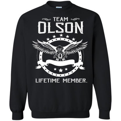 Family T-shirt Team Olson Lifetime Member Black