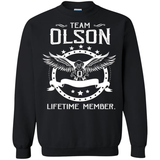 Family T-shirt Team Olson Lifetime Member Black