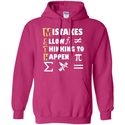 Math Lover T-shirt Mistakes Allow Thinking To Happen Heliconia
