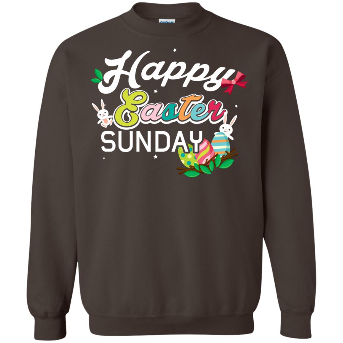 Christian T-shirt Happy Easter Sunday Dark Chocolate