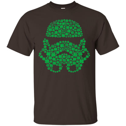 Stormtrooper Clovers St. Patrick_s Graphic T-shirt Dark Chocolate