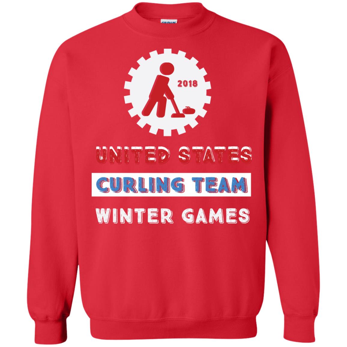 United States Curling Team Winter Games Curling Lover T-shirt Red