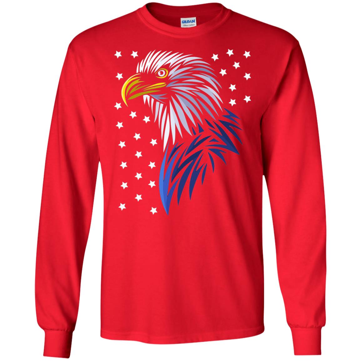 Usa Eagle Flag Stars T-shirt Tribal Style T-shirt Red