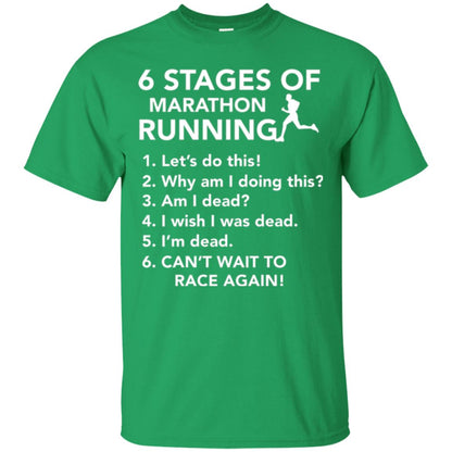 Runner T-shirt 6 Stages Of Marathon Running Irish Green