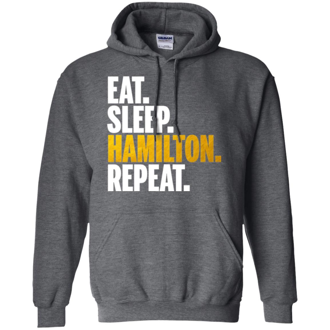 Hamilton T-shirt Eat Sleep Hamilton Repeat Dark Heather