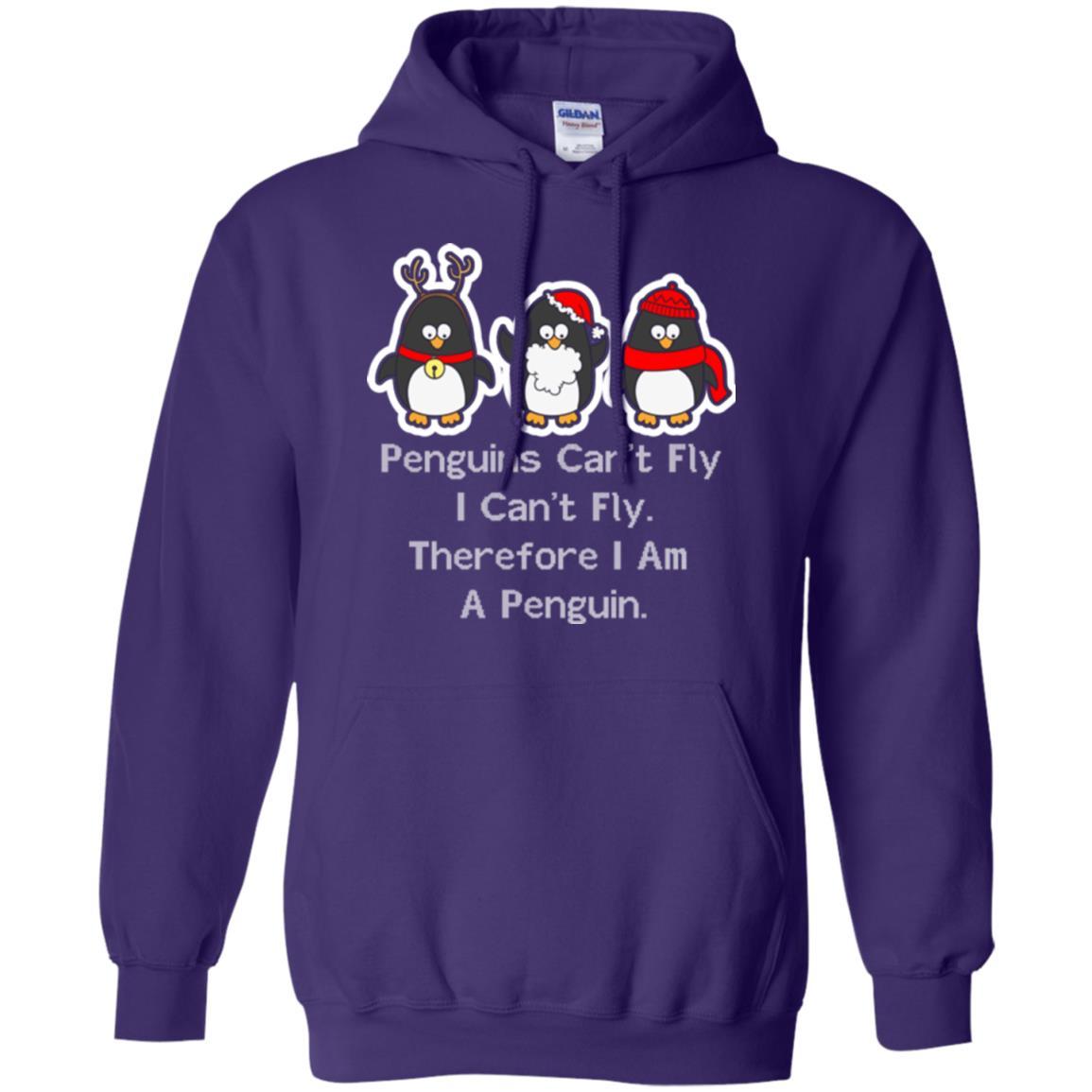Penguin Lover T-shirt Penguins Can't Fly I Can't Fly Therefore I Am A Penguin Purple