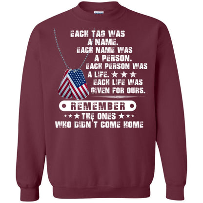 Each Tag Was A Name. Each Name Was A Person. Each Person Was A Life Shirt Maroon