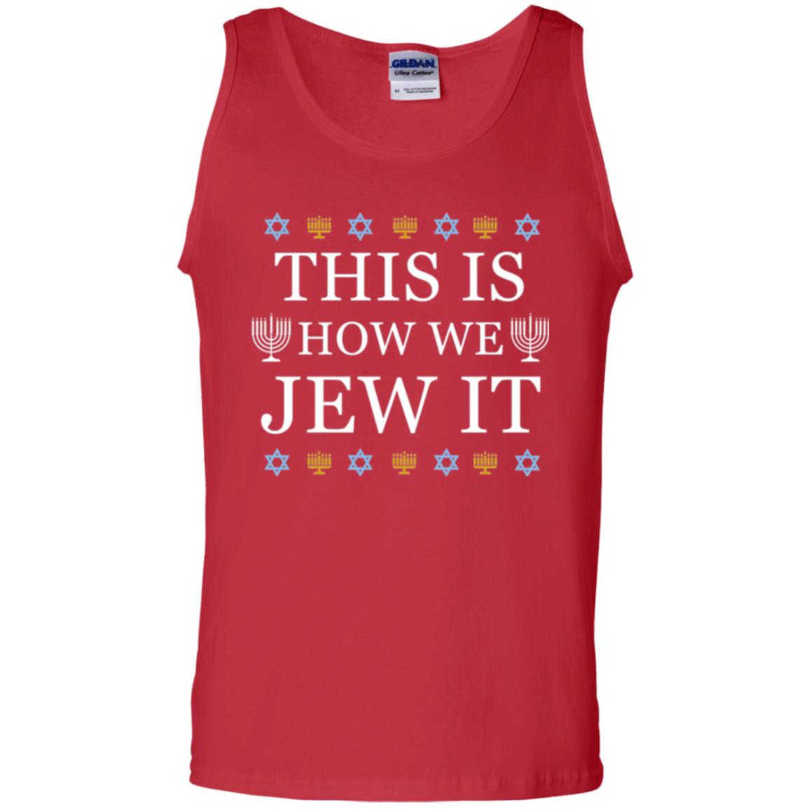 Funny Hanukkah T-shirt This Is How We Jew It Red