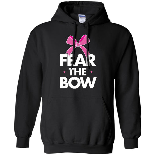 Fear The Bow Big Pink Bow Cheerleader Apparel Shirt Black