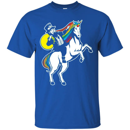St Patrick Day Lepricorn Leprechaun Riding Unicorn T-shirt Royal