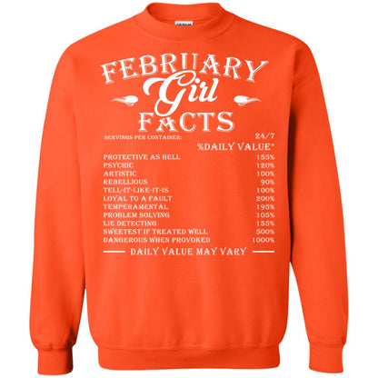 February Girl Facts Facts T-shirt Orange
