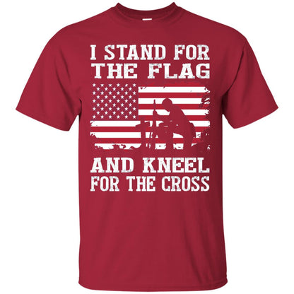 I Stand For The Flag And Kneel For The Cross Military T-shirt Cardinal