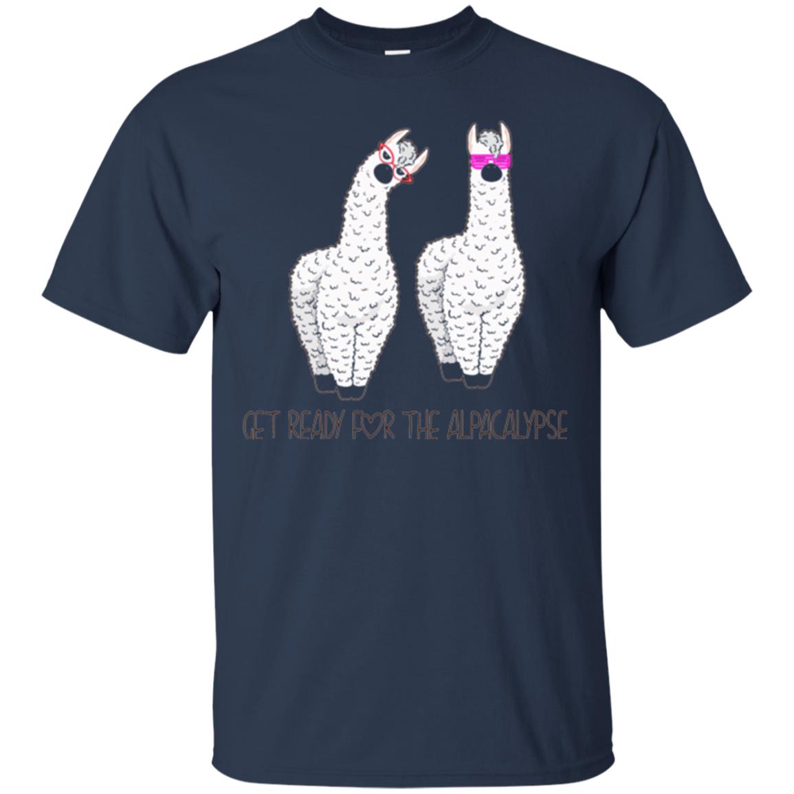 Funny Alpaca T-shirt Get Ready For The Alpacalypse Navy