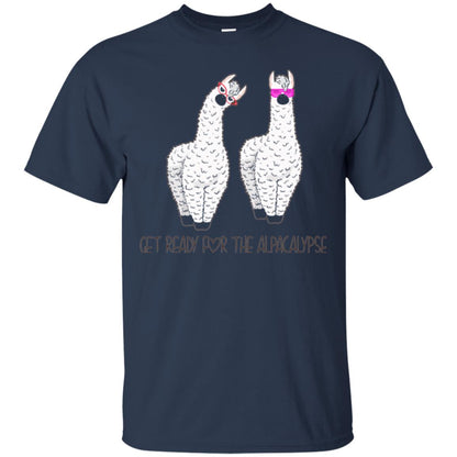 Funny Alpaca T-shirt Get Ready For The Alpacalypse Navy