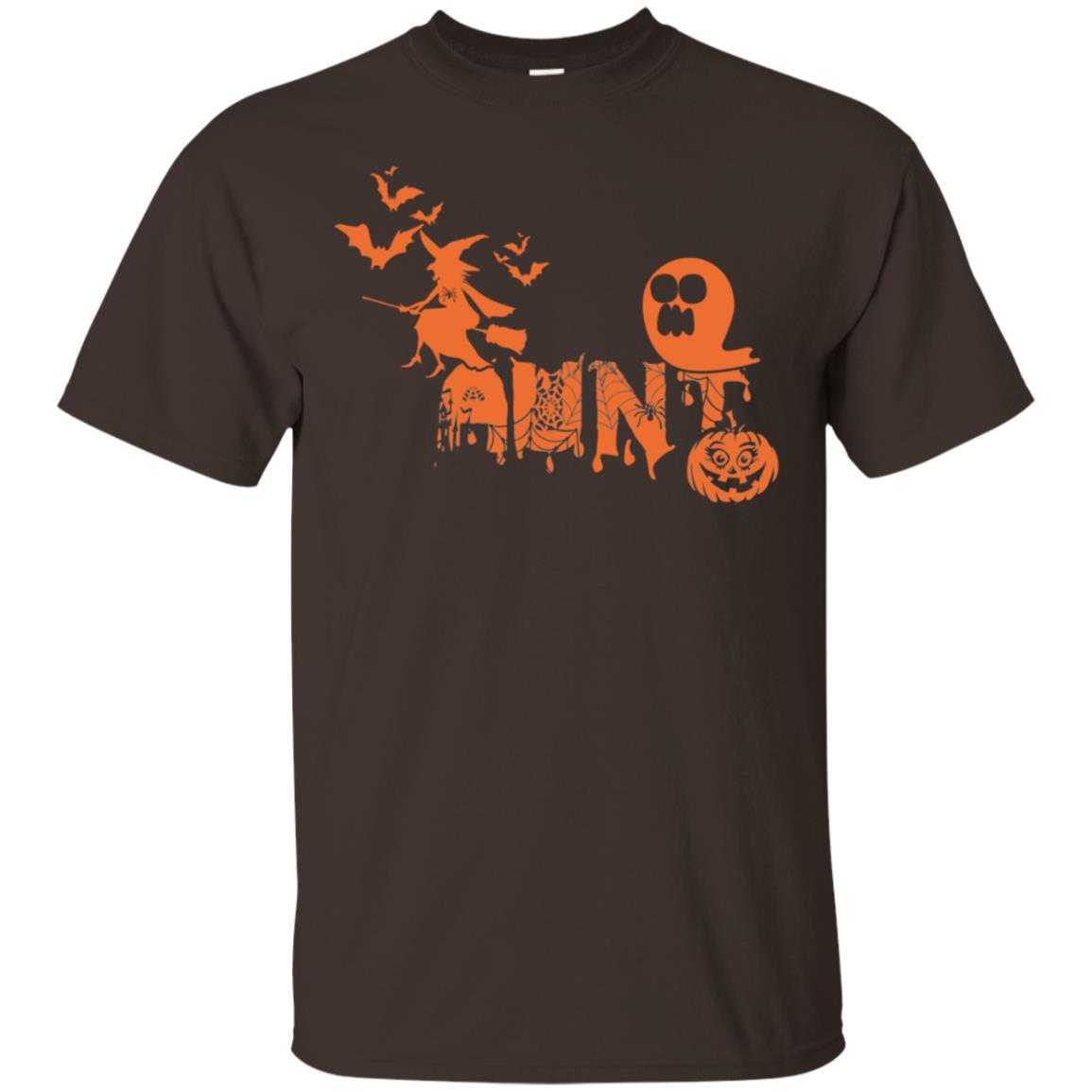 Halloween Pumpkin Aunt Auntie Family Shirt Dark Chocolate