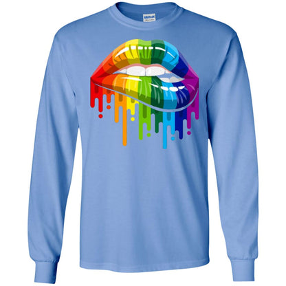 Rainbow Lips Pride Lgbt T-shirt Carolina Blue