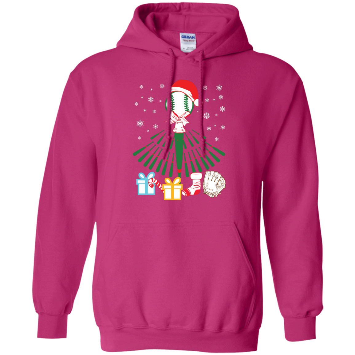 Baseball Christmas T-Shirt Heliconia