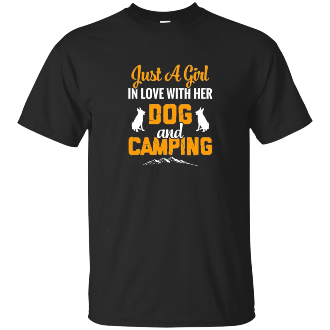 Just A Girl In Love With Her Dog And Camping Dog Lover T-shirt Black