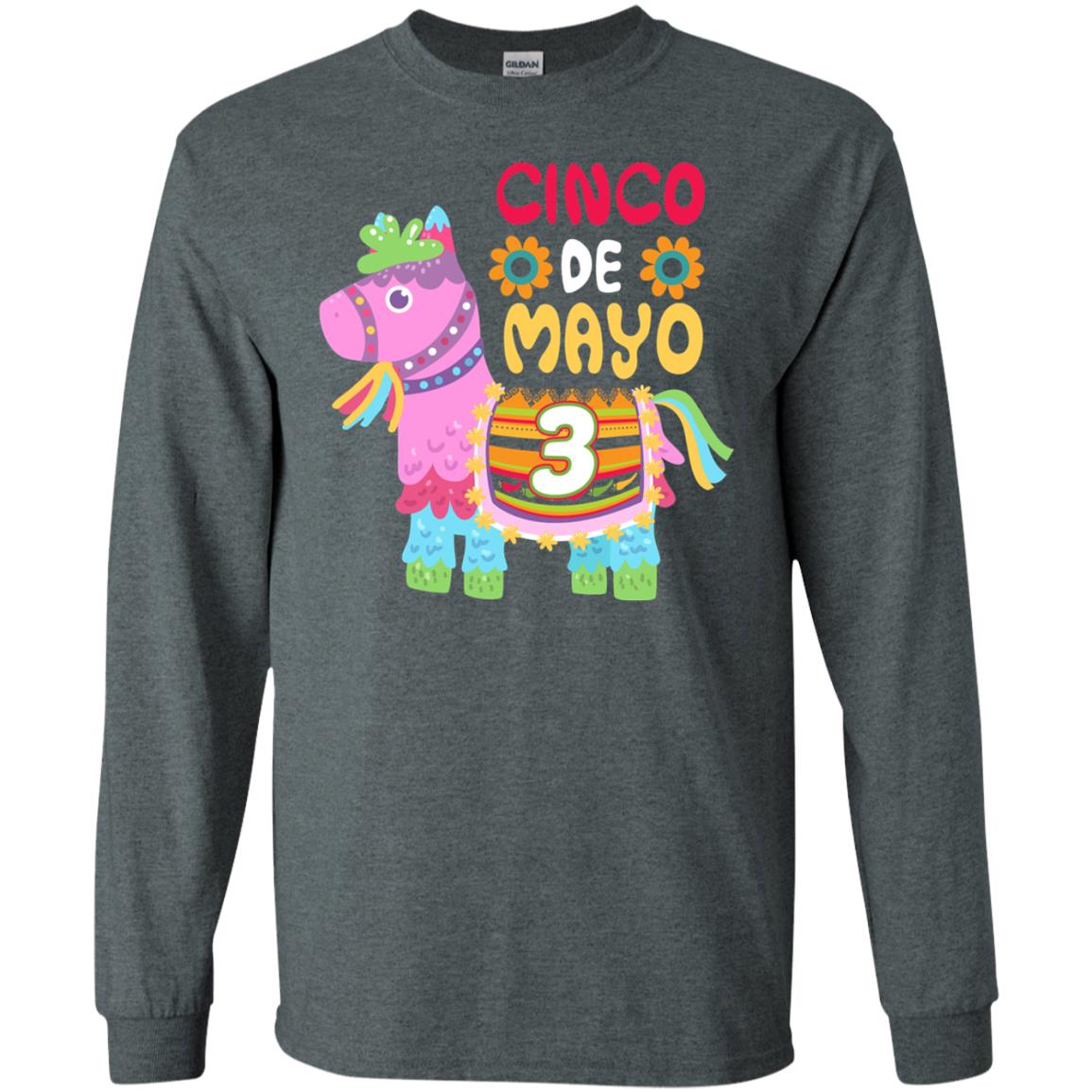 Cinco De Mayo Pinata Jockeys Horse Race 3rd Birthday T-shirt Dark Heather