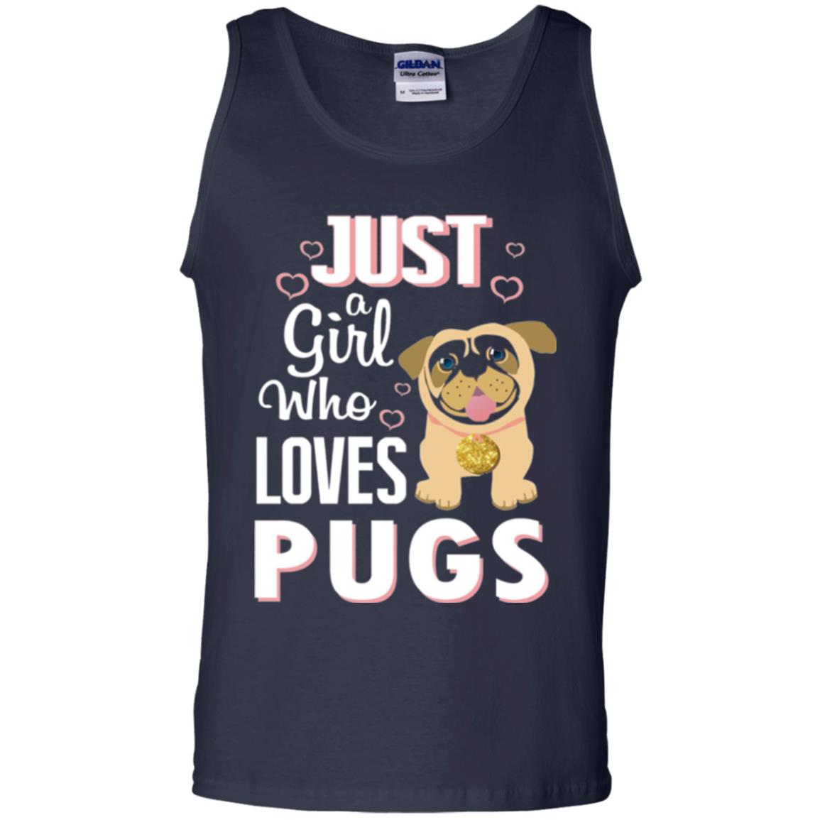 Dog Lovers T-shirt Just A Girl Who Loves Pugs Navy