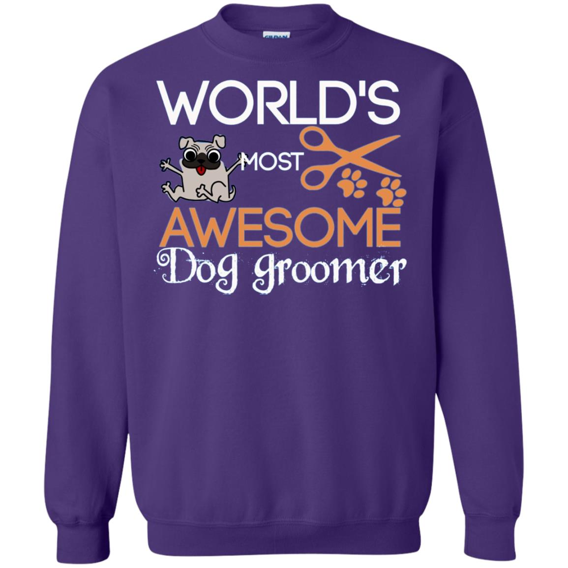 Dogs Lover Shirt World's Most Awesome Dog Groomer Purple