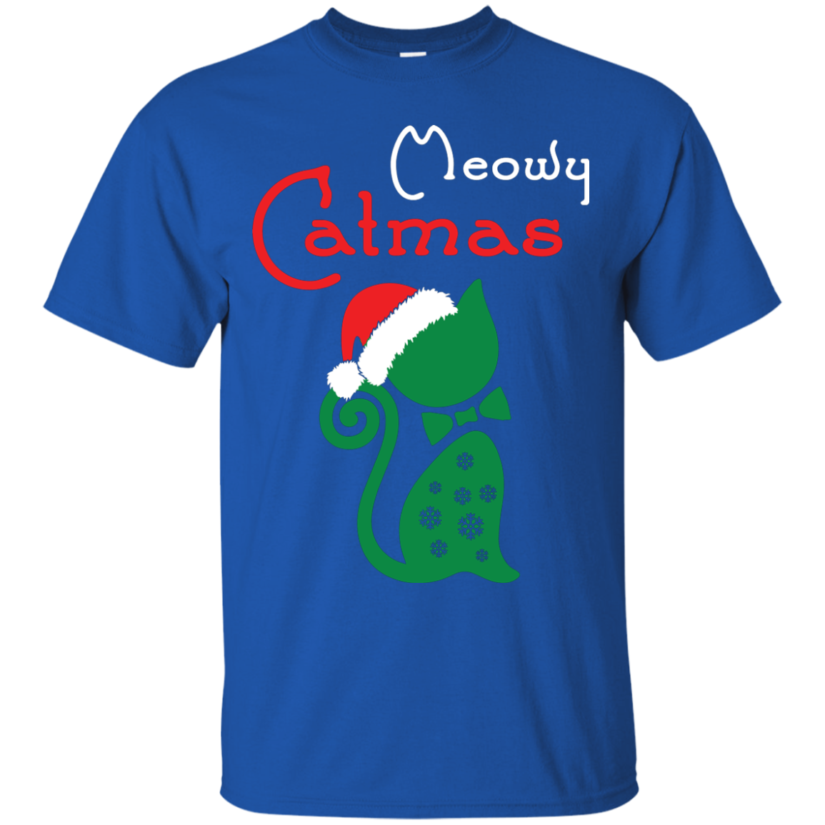 Cat Christmas T-Shirt Meowy Catmas Royal