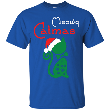 Cat Christmas T-Shirt Meowy Catmas Royal