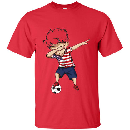 Dabbing Soccer Boy United States Jersey Shirt Usa Football Red