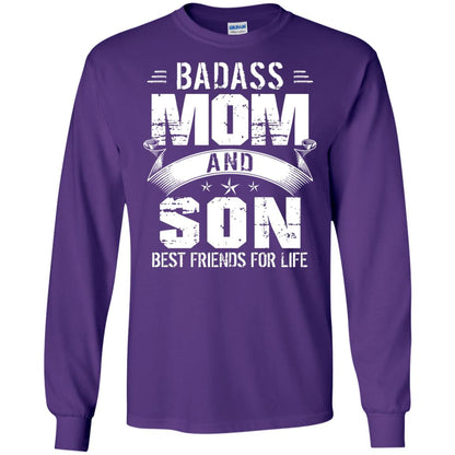 Badass Mom And Son Best Friends For Life Shirt Purple