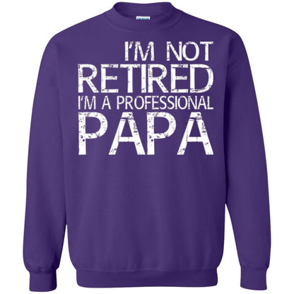 Papa T-shirt I_m Not Retired I_m A Professional Papa Purple