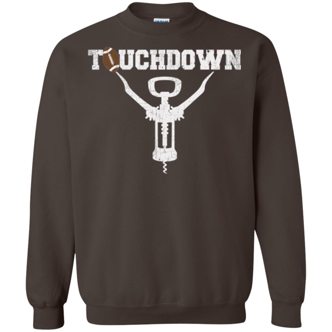 Football T-shirt Touchdown Funny Football Wine Lovers Dark Chocolate