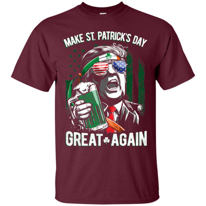 Make St Patricks Day Great Again Trump Leprechaun T-shirt Maroon