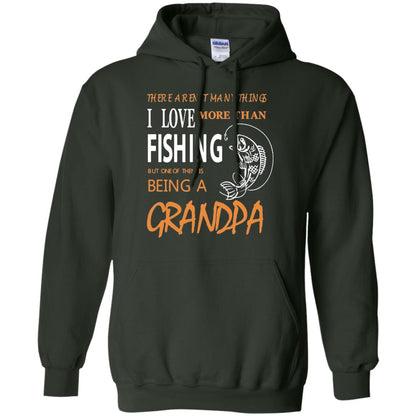 Fishing Buddy Fishing Grandpa T-shirt Love More Than Fishing Forest Green