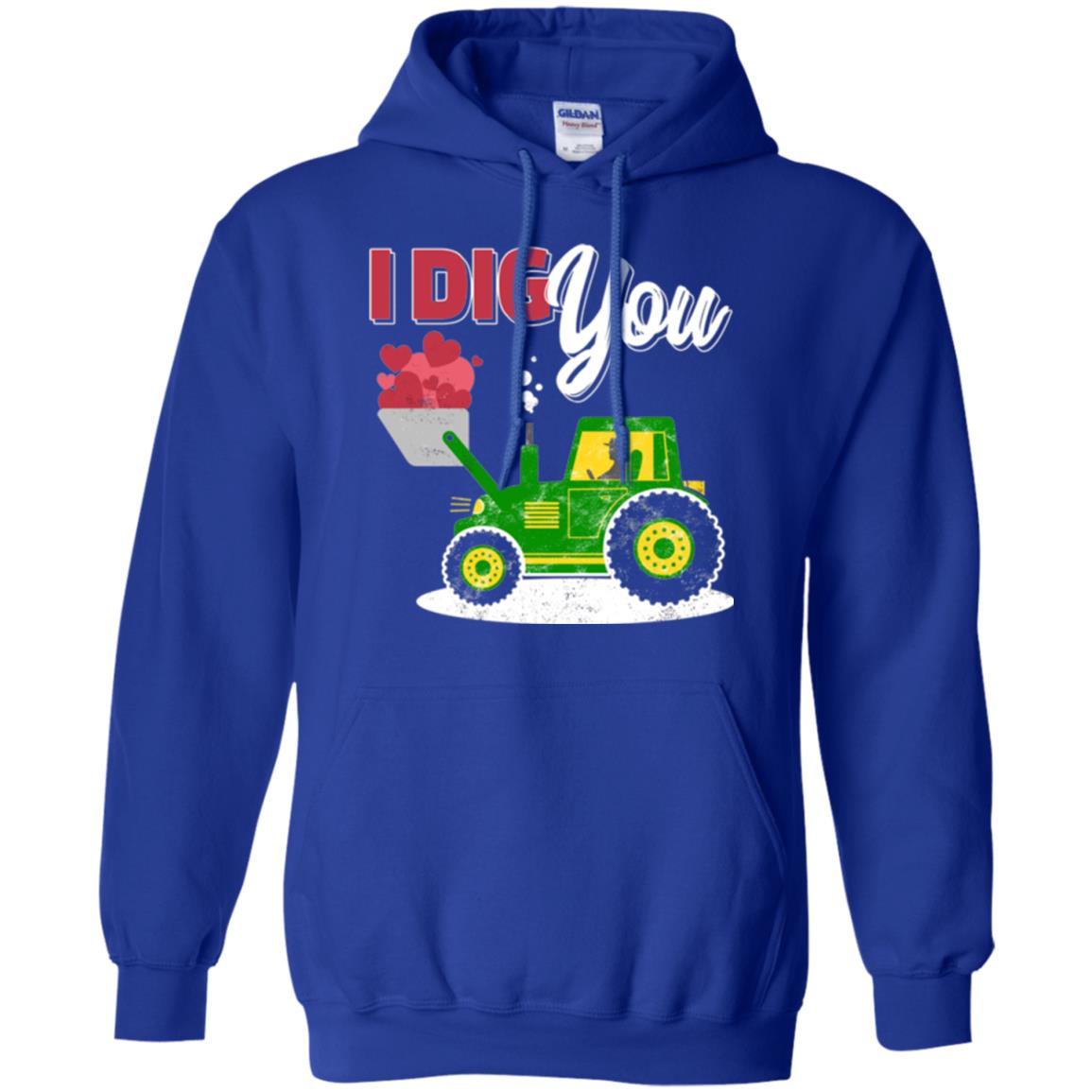 Farmer Valentines Day T-shirt Farm Tractor I Dig You Royal
