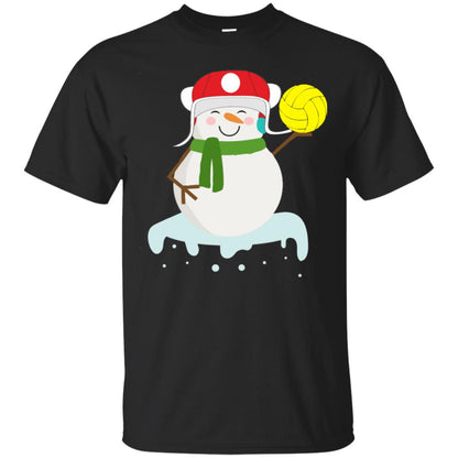 Snowman Play Waterpolo Sport X-mas Shirt Black