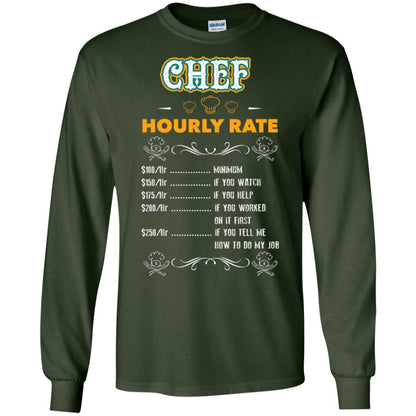 Chef Hourly Rate Cooking Cooker Gift Shirt Forest Green